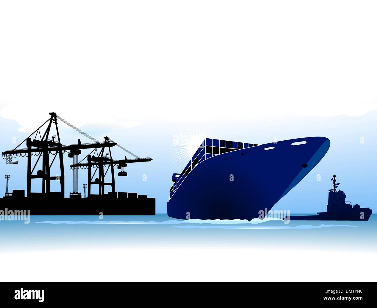 Navire à faire escale dans un port Illustration de Vecteur