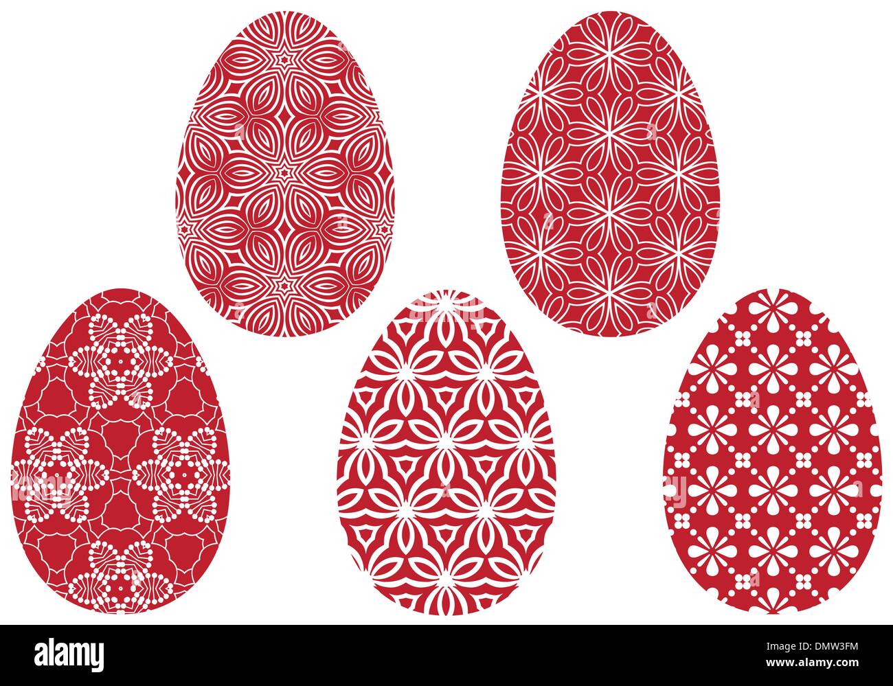 Les oeufs de pâques rouge, vector Illustration de Vecteur
