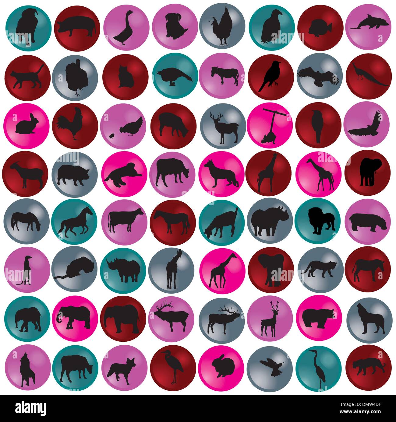 Silhouettes animales Illustration de Vecteur