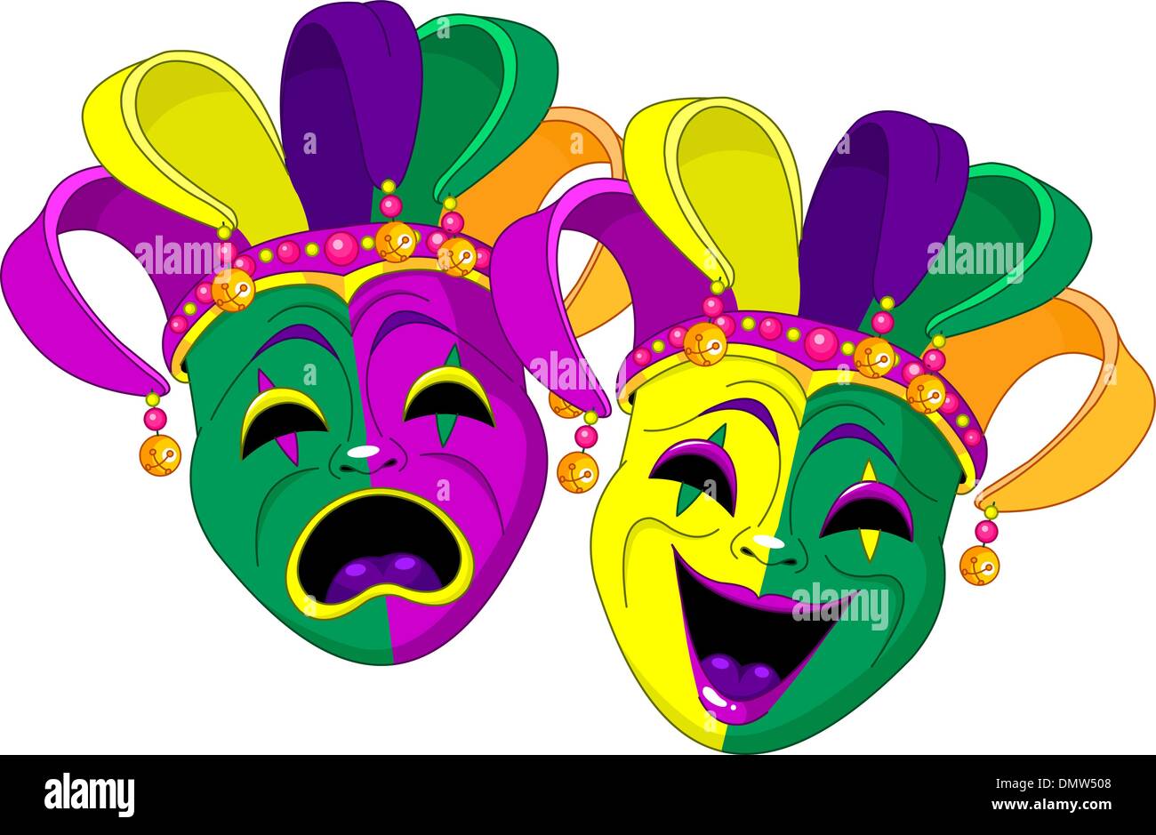 Les masques de Mardi Gras Illustration de Vecteur