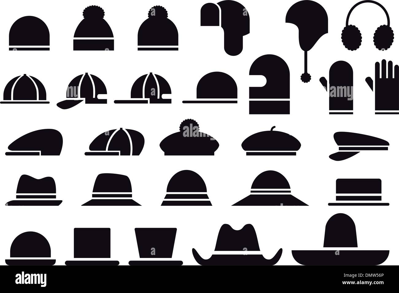 Divers chapeaux vecteur Illustration de Vecteur