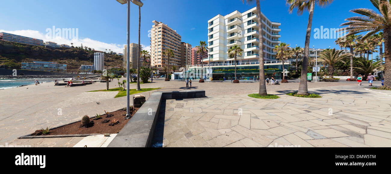 Promenade au bord de l'eau, Puerto de la Cruz, San Telmo, Puerto De La Cruz, Tenerife, Canaries, Espagne Banque D'Images