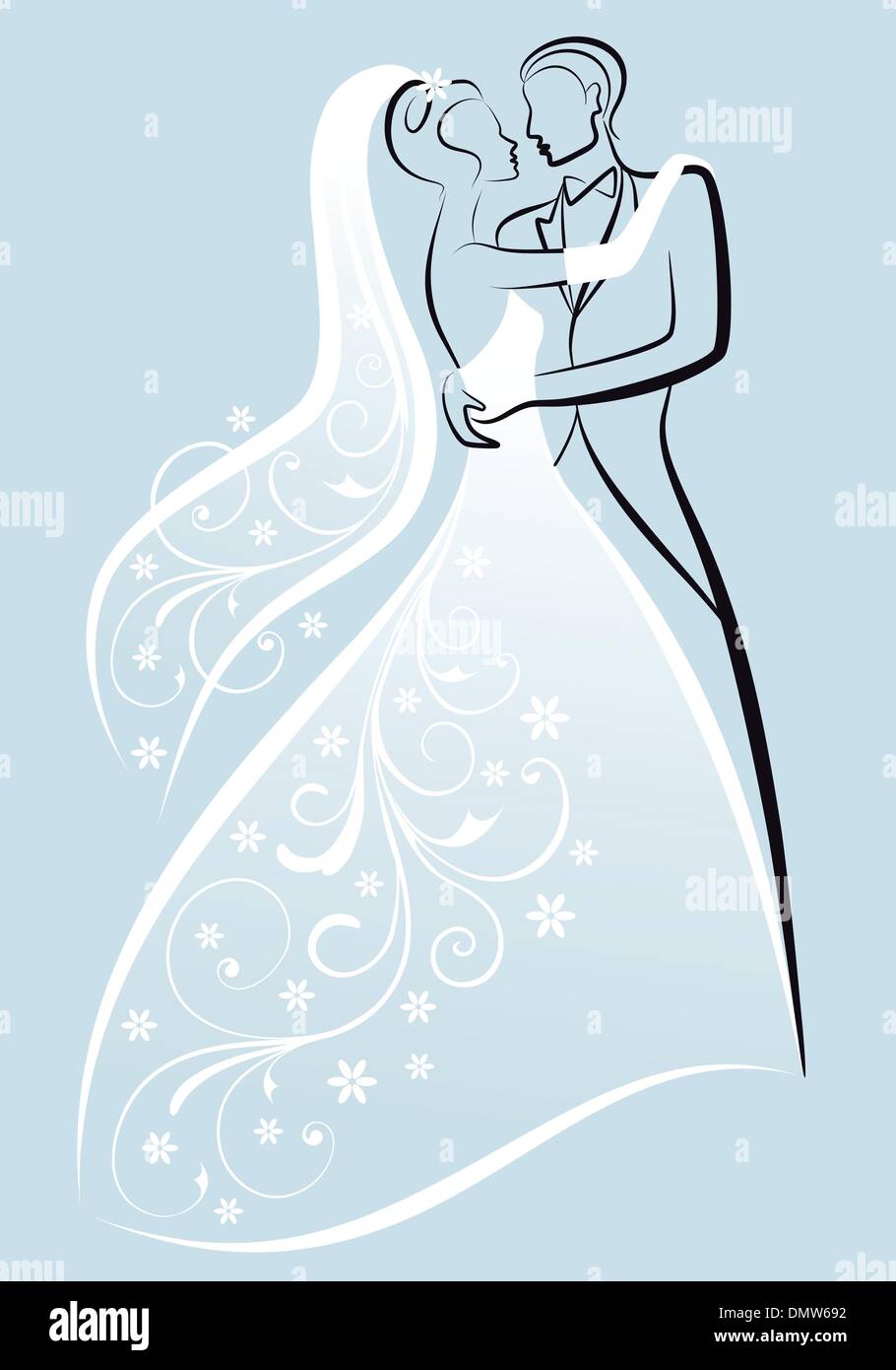 Couple de mariage, vector Illustration de Vecteur