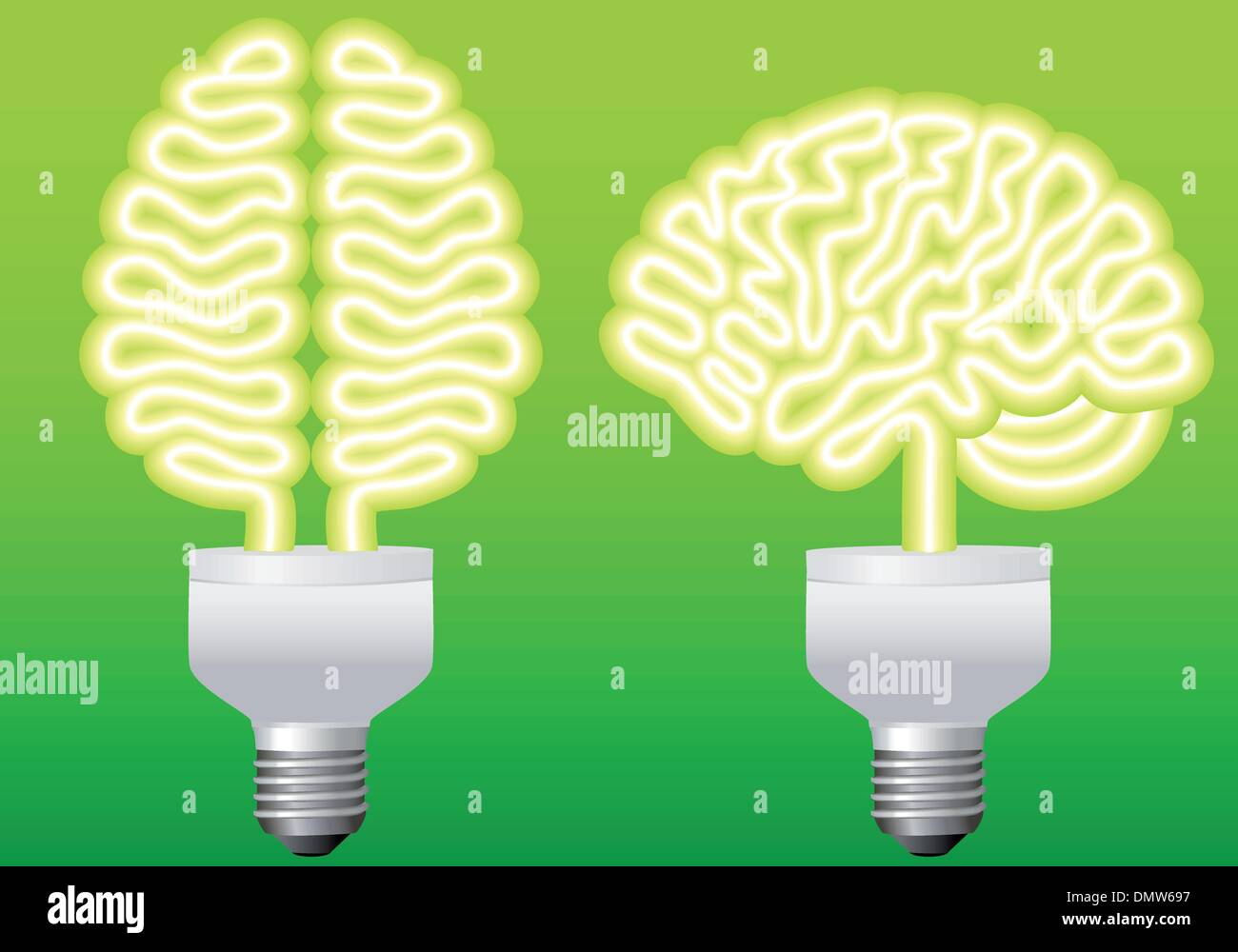 Le cerveau de l'ampoule, vector Illustration de Vecteur