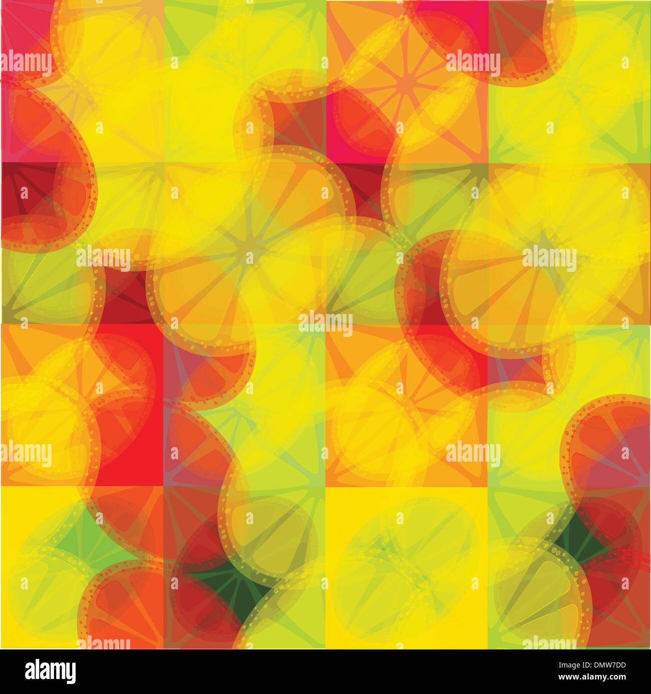 Tranches de citron et d'orange background Illustration de Vecteur