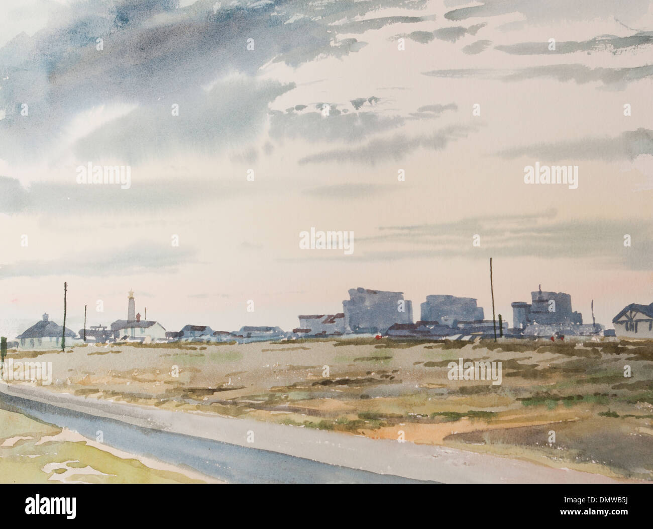 Kent dormeur Uk aquarelle Banque D'Images