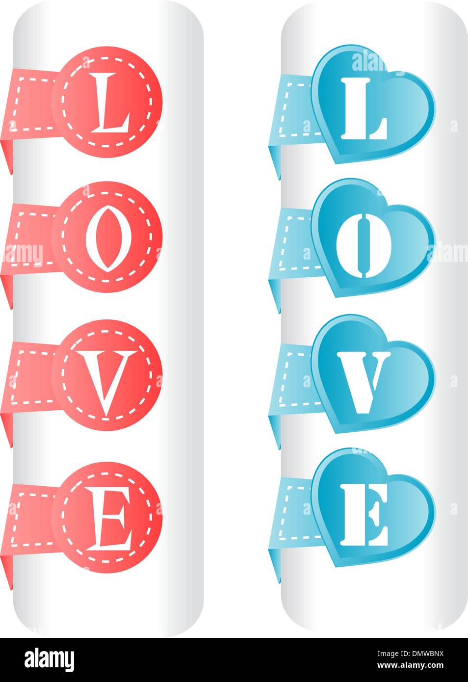Décoration coeur vecteur fabriqués à partir de papier stripe Illustration de Vecteur