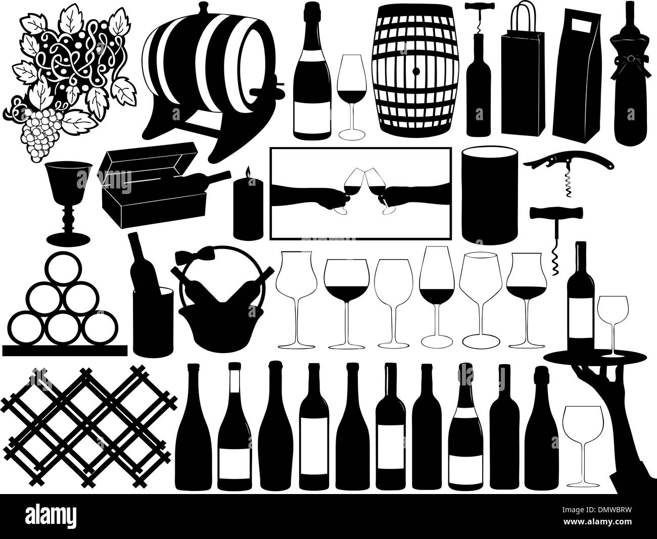 Set de vin Illustration de Vecteur