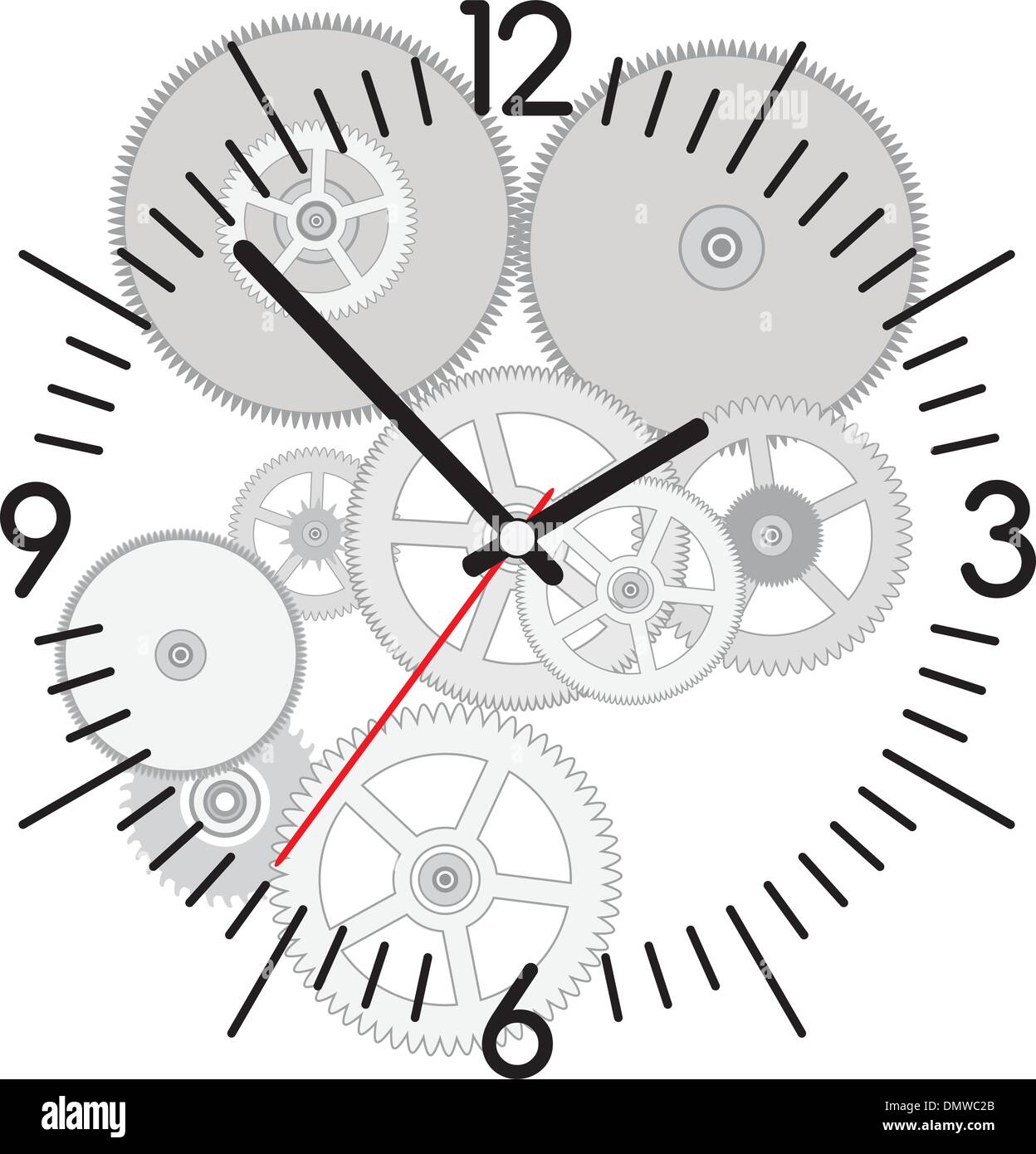 Horloge vectorielle et pignons Illustration de Vecteur
