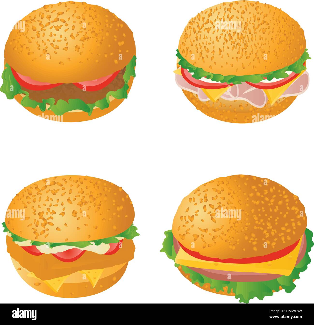 Hamburgers Illustration de Vecteur