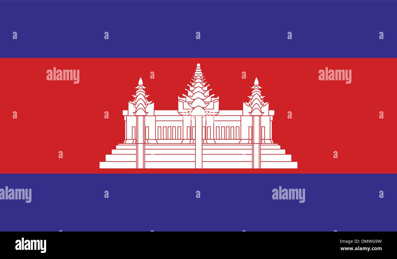 Drapeau du Cambodge Illustration de Vecteur