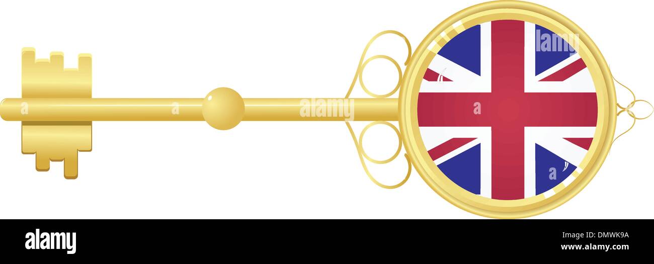 Clé d'or pour Royaume-Uni Illustration de Vecteur