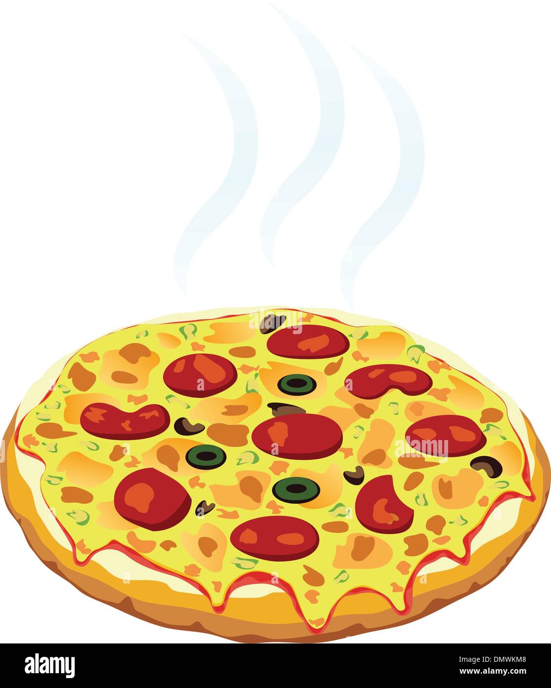 Vector hot pizza italienne Illustration de Vecteur