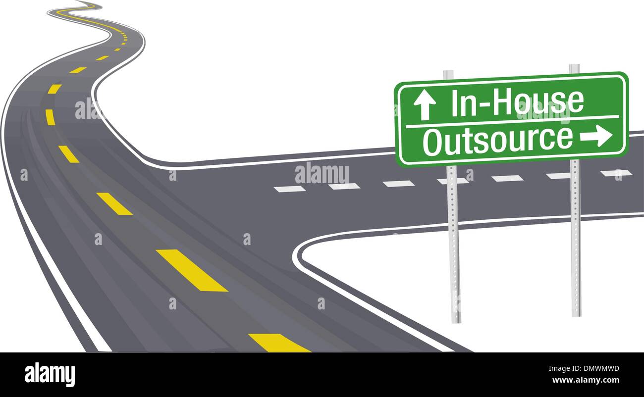 L'externalisation de la chaîne d'affaires à Illustration de Vecteur