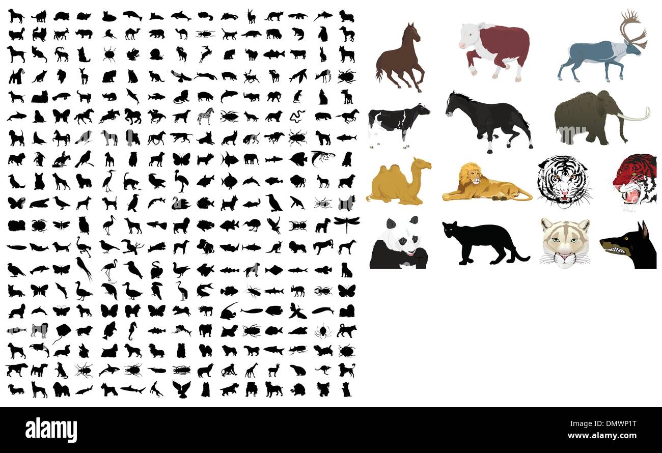 Collection de silhouettes d'animaux2 Illustration de Vecteur