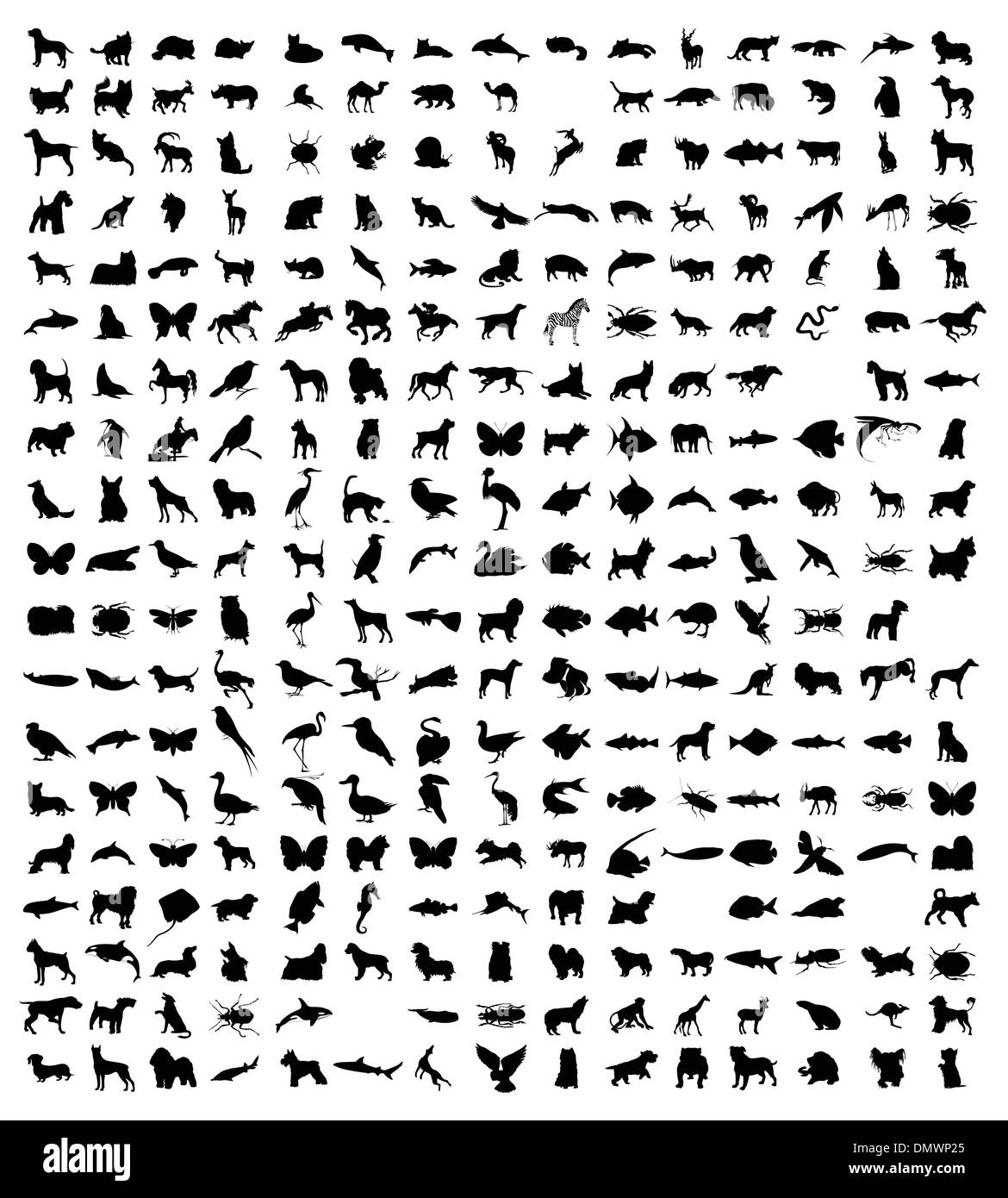 Collection de silhouettes d'animaux Illustration de Vecteur