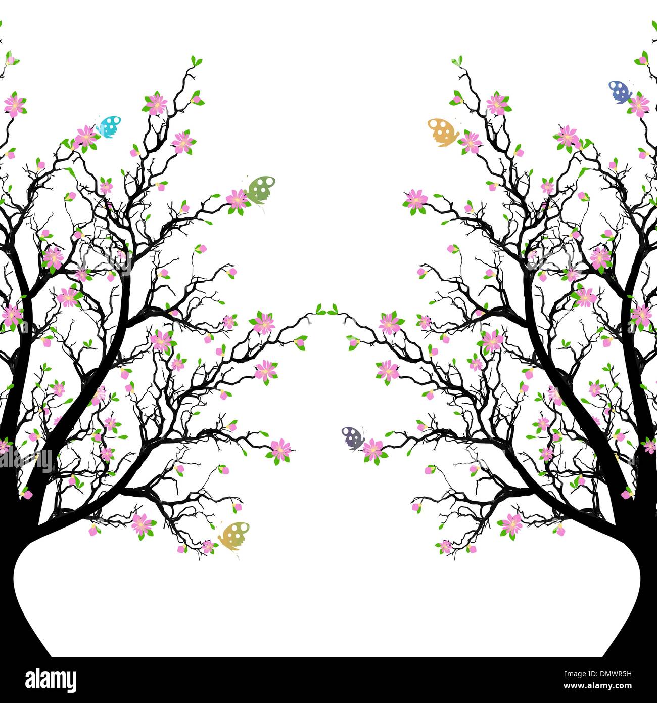 Arbre en fleurs au printemps Illustration de Vecteur