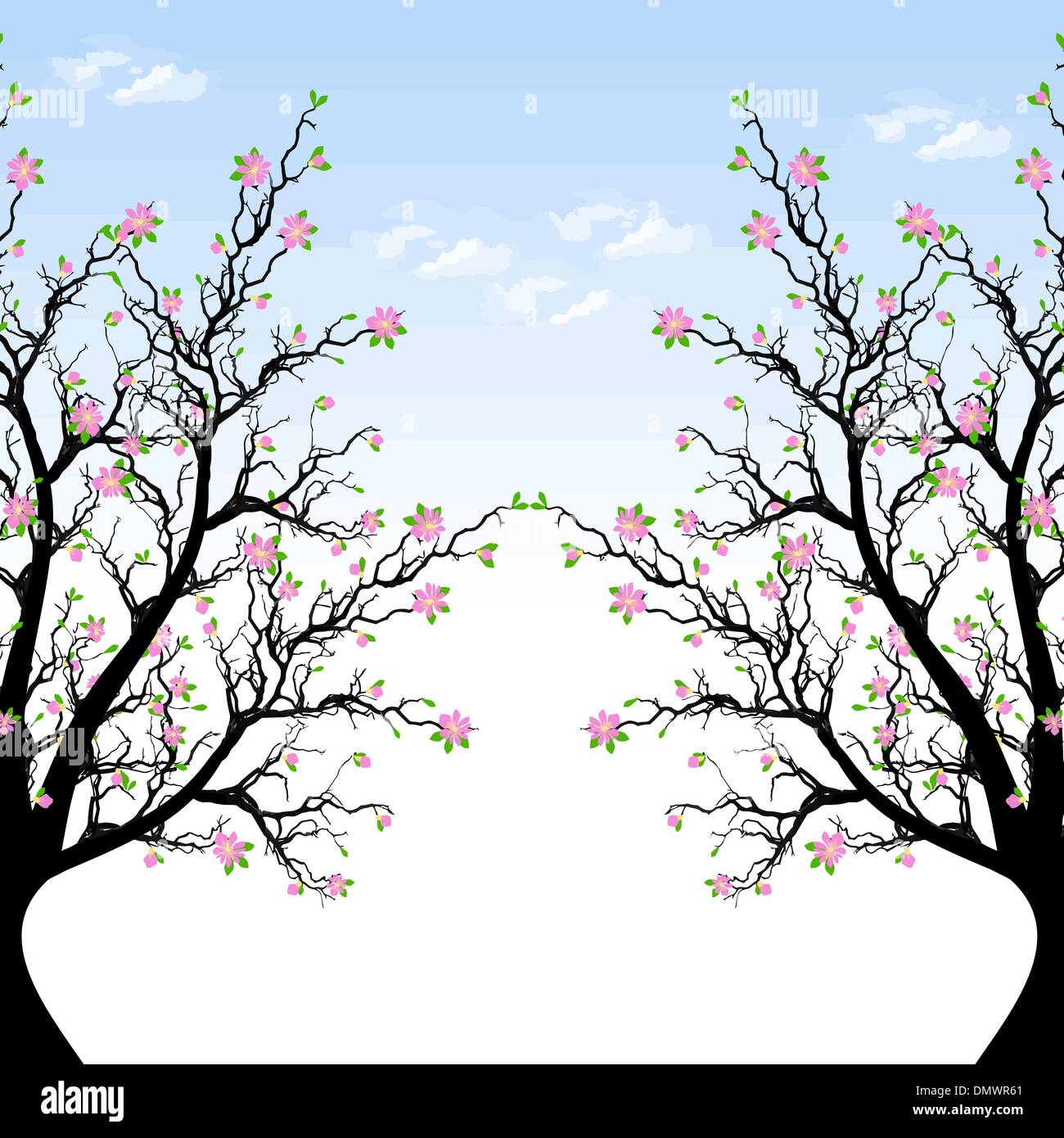 Arbre en fleurs au printemps Illustration de Vecteur