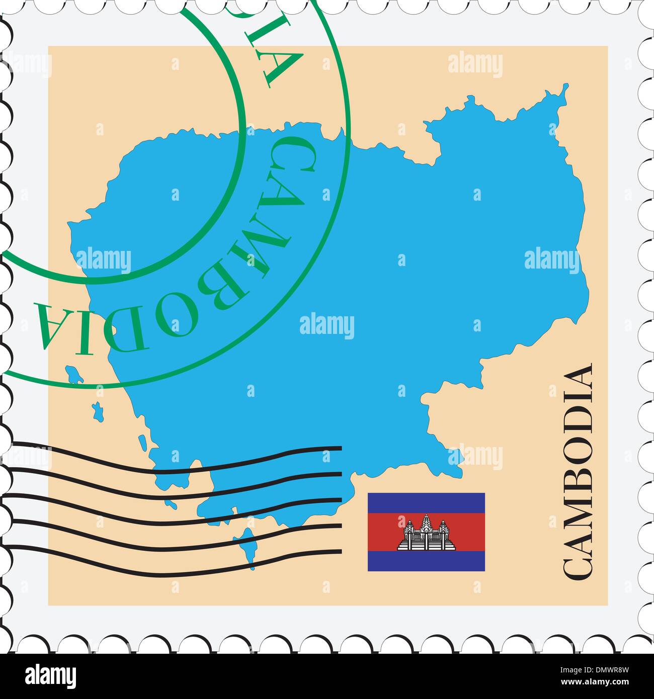 Mail à/de Cambodge Illustration de Vecteur