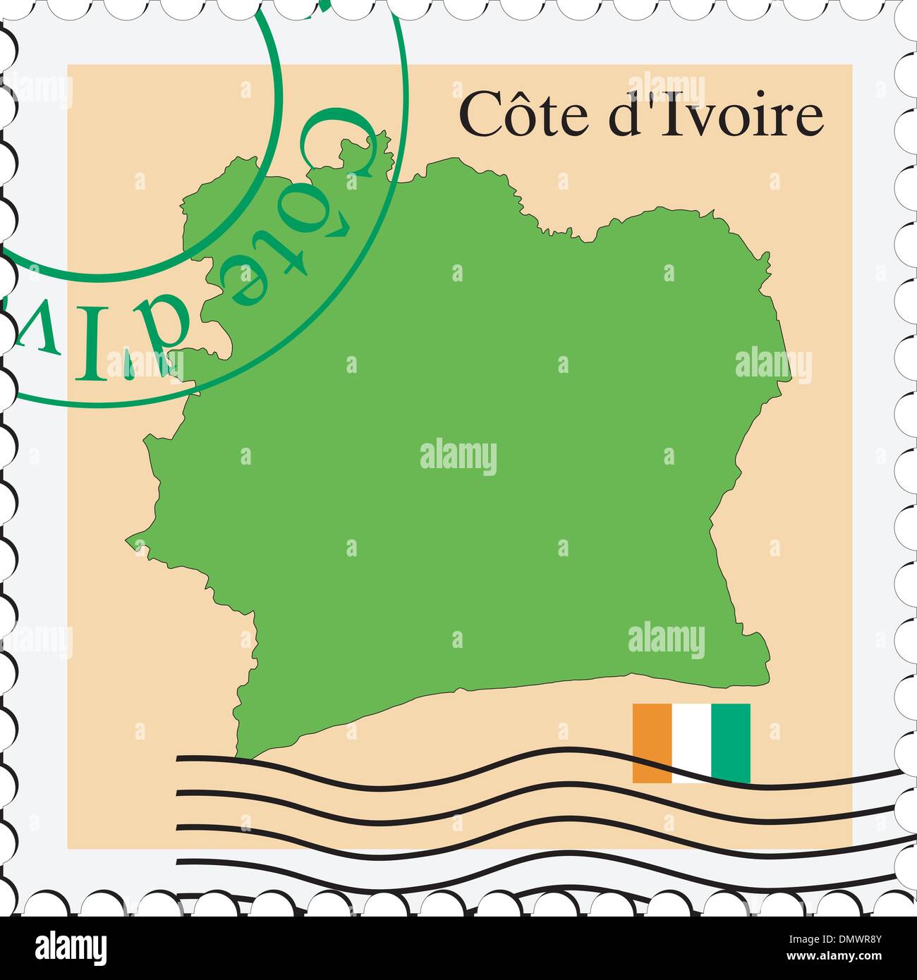 Mail à/de Côte d'Ivoire Illustration de Vecteur