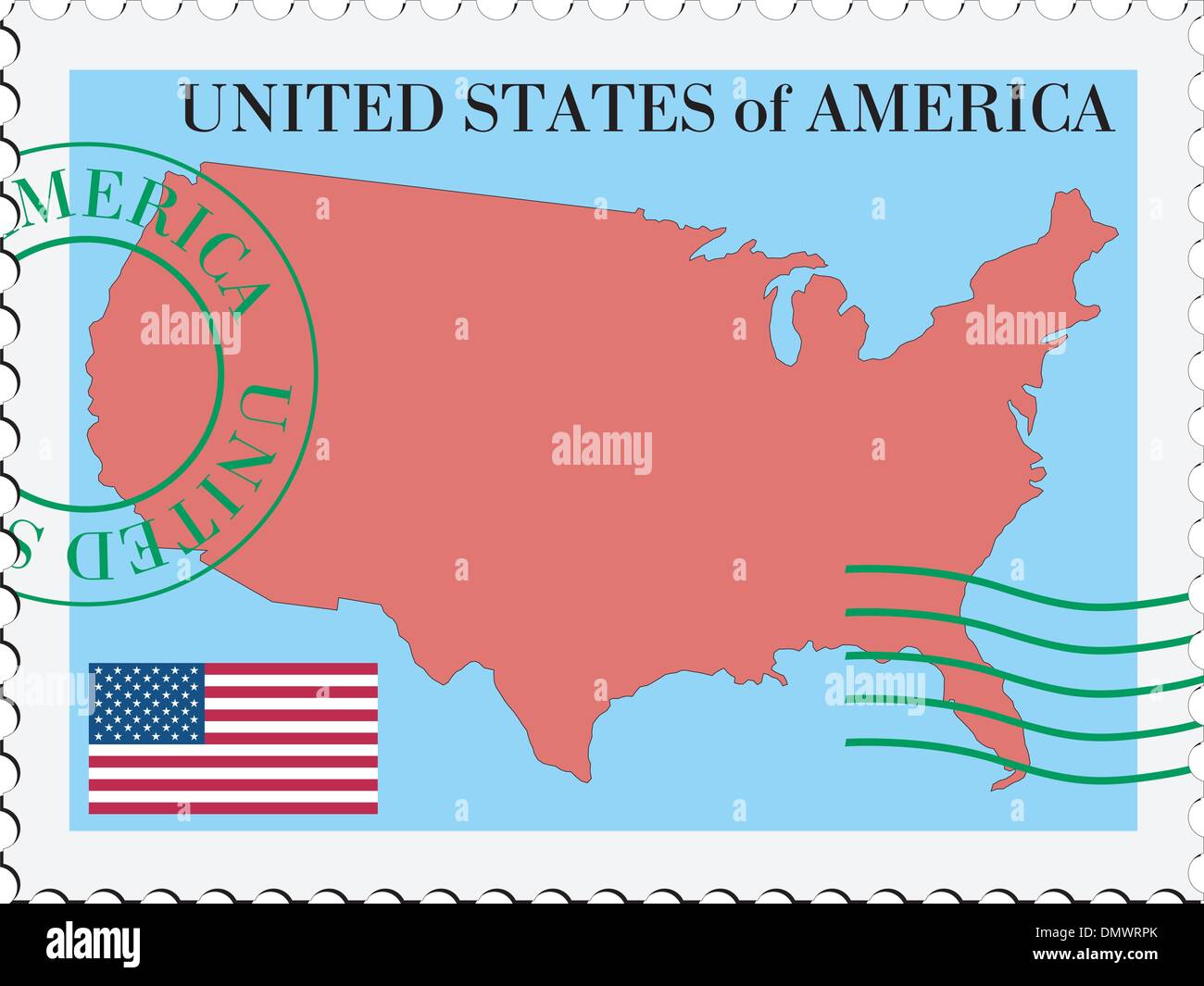 Mail à/de Etats-unis Illustration de Vecteur