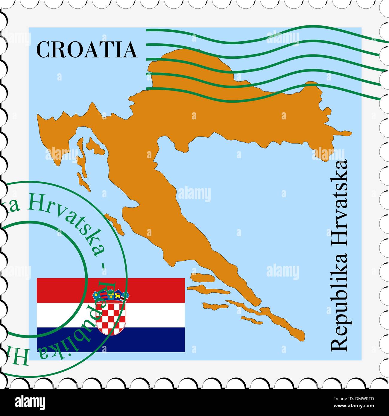 Mail à/de la Croatie Illustration de Vecteur