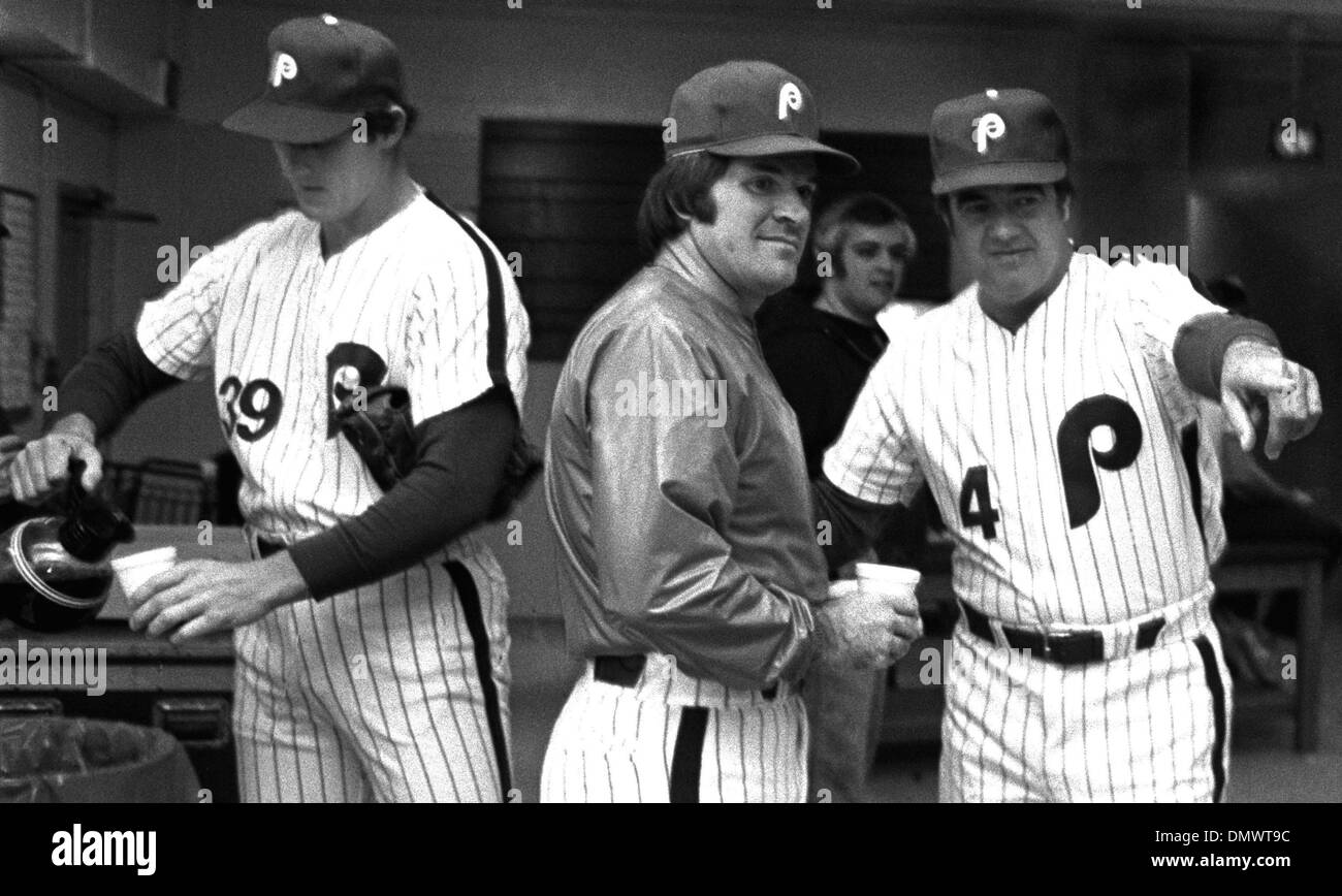Mar 05, 1979 - Dunedin, Floride, Etats-Unis - Après une carrière de 15 ans avec les Reds de Cincinnati Pete ROSE signé avec les Phillies de Philadelphie. C'est son premier jour de printemps des Phillies de camp d'entraînement en Floride. Sur la photo : Photo 1979. Date exacte inconnue. (Crédit Image : © Ken Stewart/ZUMA Press) Banque D'Images Mar 05, 1979 - Dunedin, Floride, Etats-Unis - Après une carrière de 15 ans avec les Reds de Cincinnati Pete ROSE signé avec les Phillies de Philadelphie. C'est son premier jour de printemps des Phillies de camp d'entraînement en Floride. Sur la photo : Photo 1979. Date exacte inconnue. (Crédit Image : © Ken Stewart/ZUMA Press) Banque D'Images