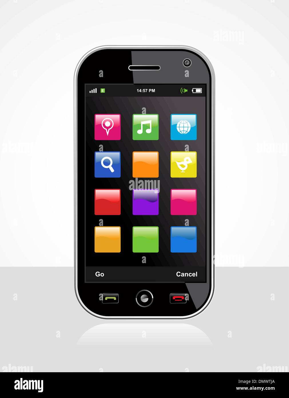 Smartphone avec application icons Illustration de Vecteur