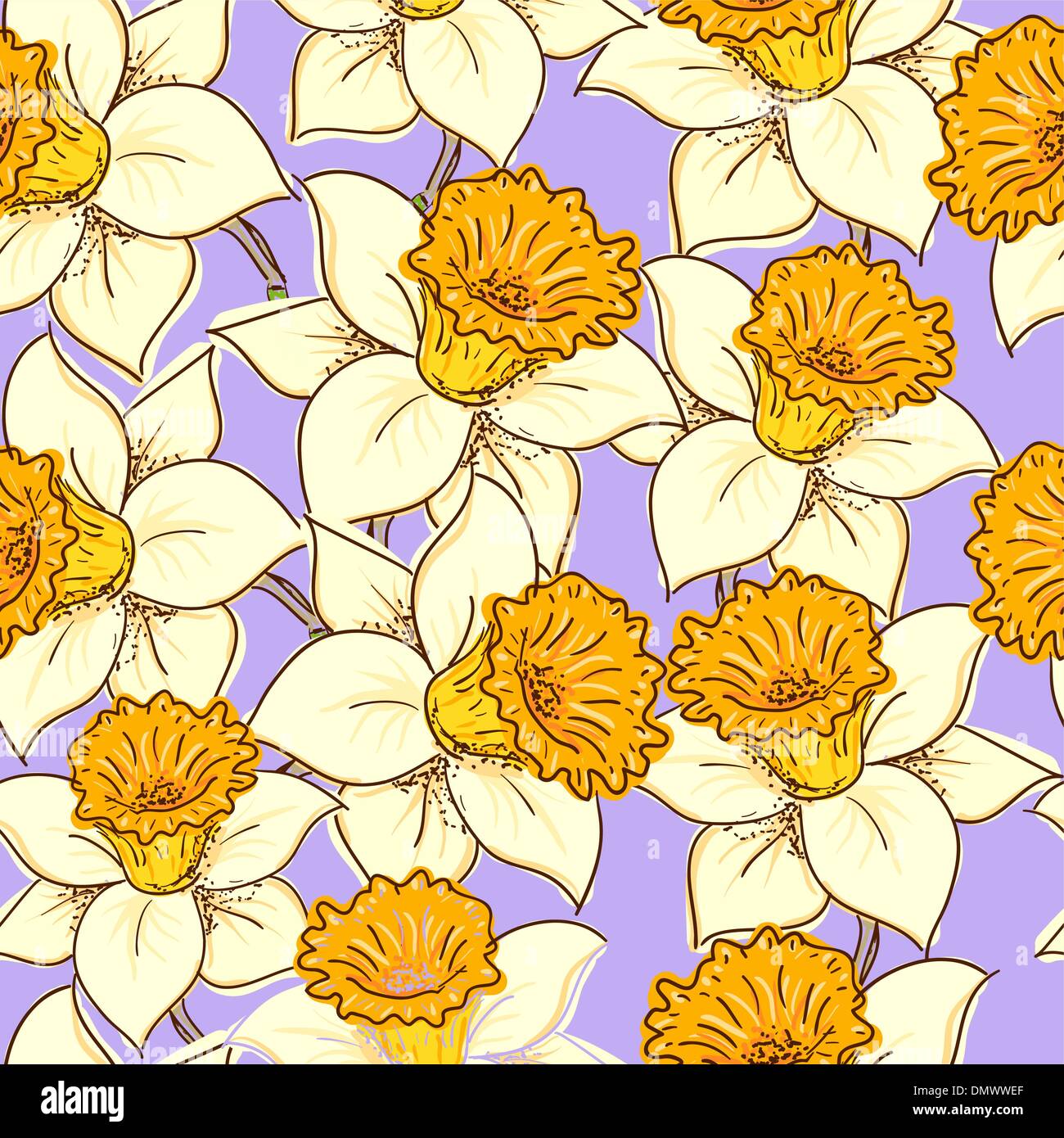 Modèle sans couture avec daffodil Illustration de Vecteur