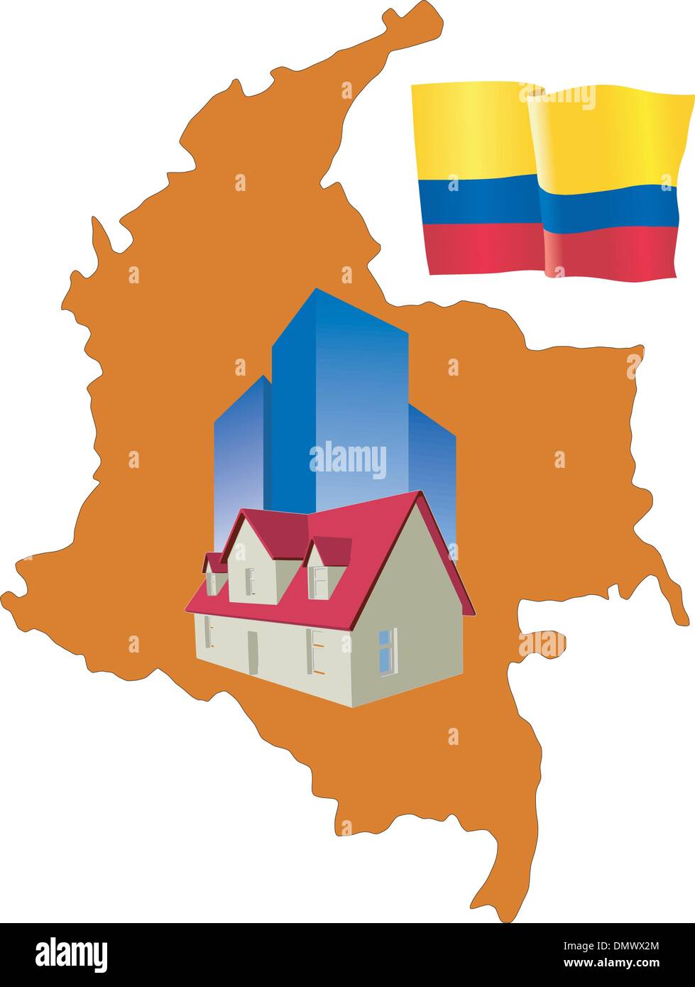 Hôtel en Colombie Illustration de Vecteur