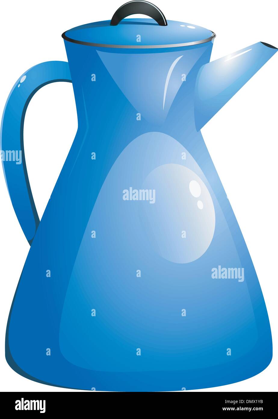 Pot à café bleu vecteur. Illustration de Vecteur