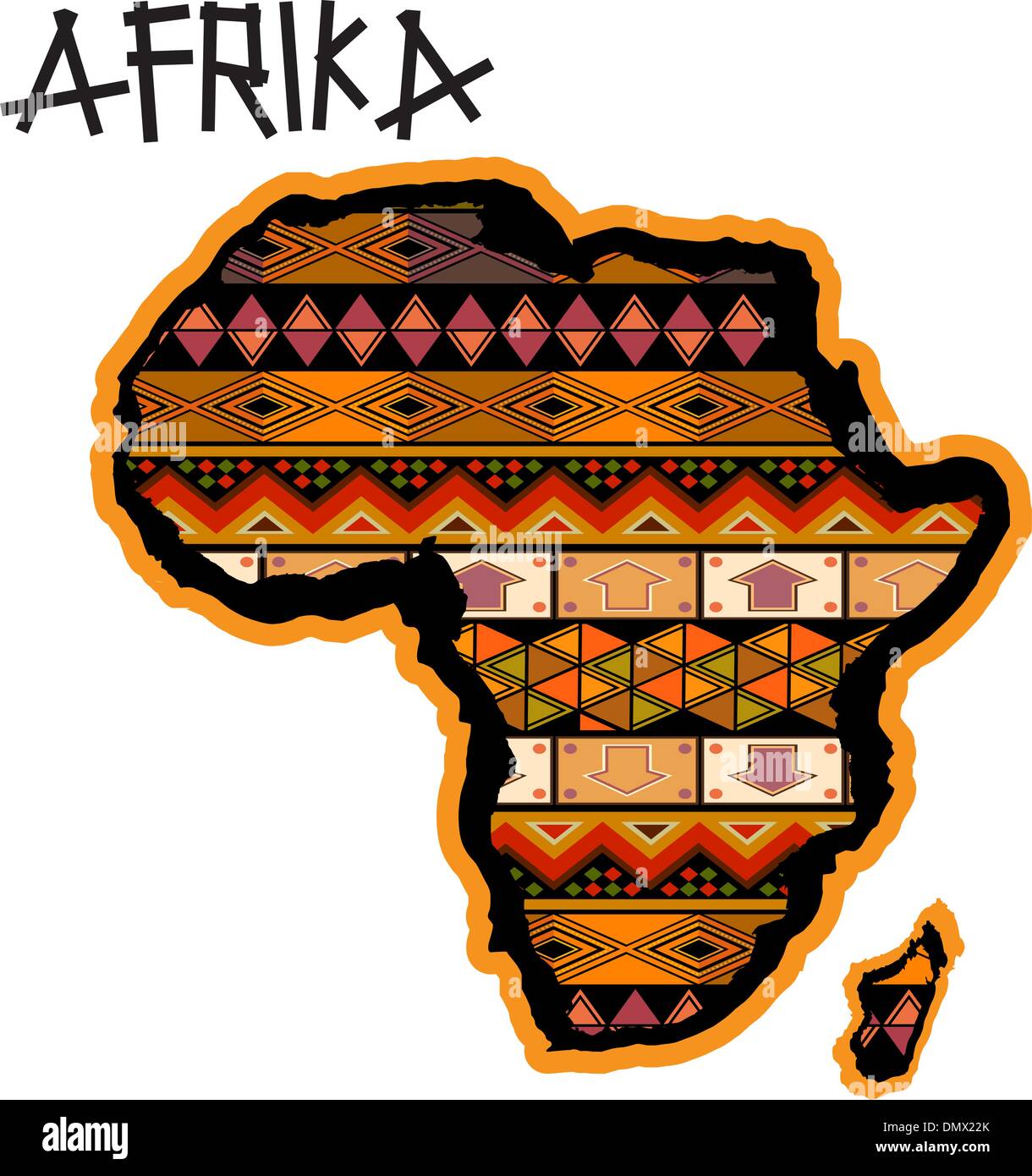 La carte traditionnelle de l'Afrique Illustration de Vecteur