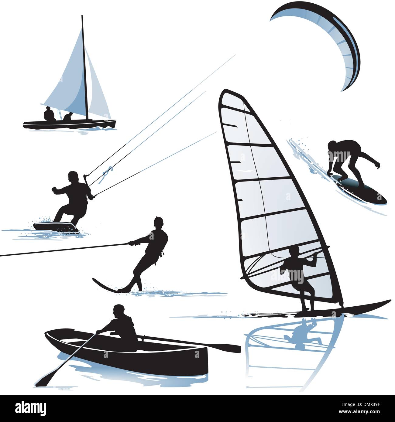 sports nautiques Illustration de Vecteur