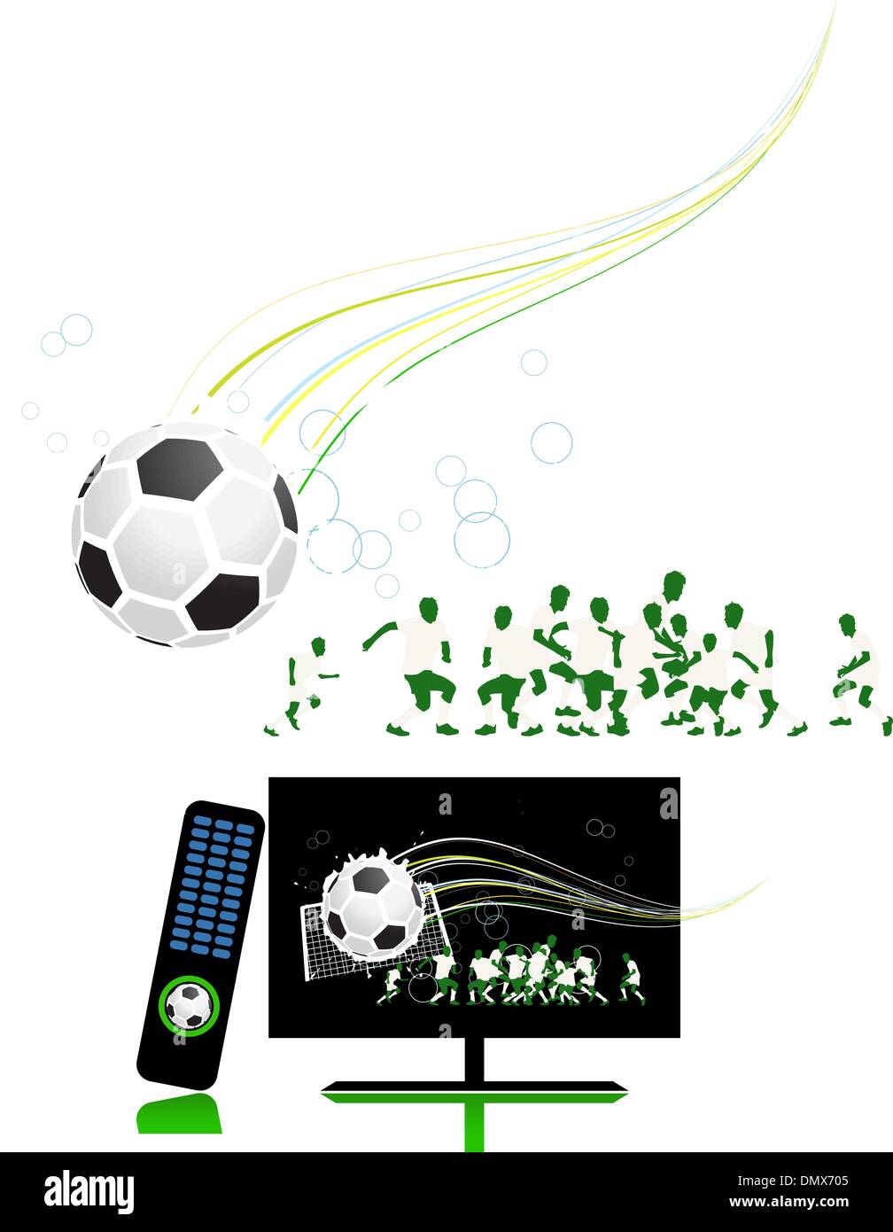 Match de foot à la télé sports channel Illustration de Vecteur