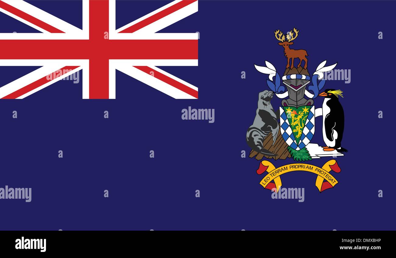 La Géorgie du Sud et les îles Sandwich du Sud d'un drapeau Illustration de Vecteur