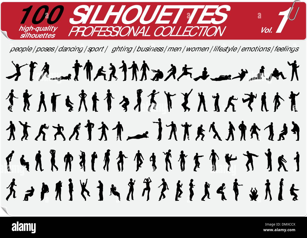 100 Professionnel 1 Silhouettes Collection Vol. Illustration de Vecteur
