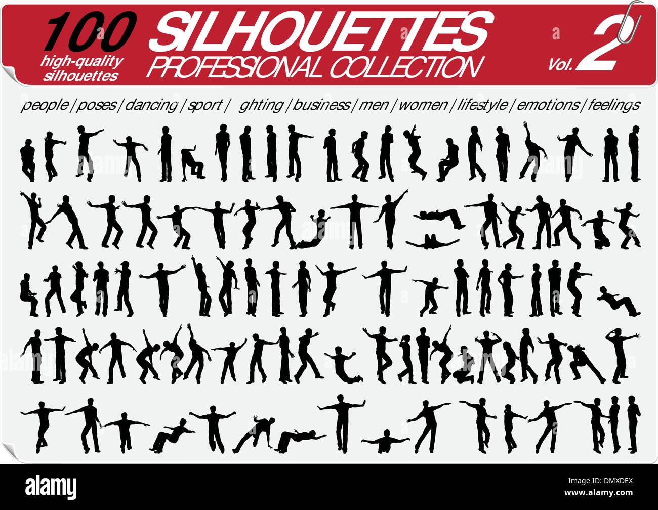 100 Silhouettes vecteur collection professionnelle 2 Vol. Illustration de Vecteur