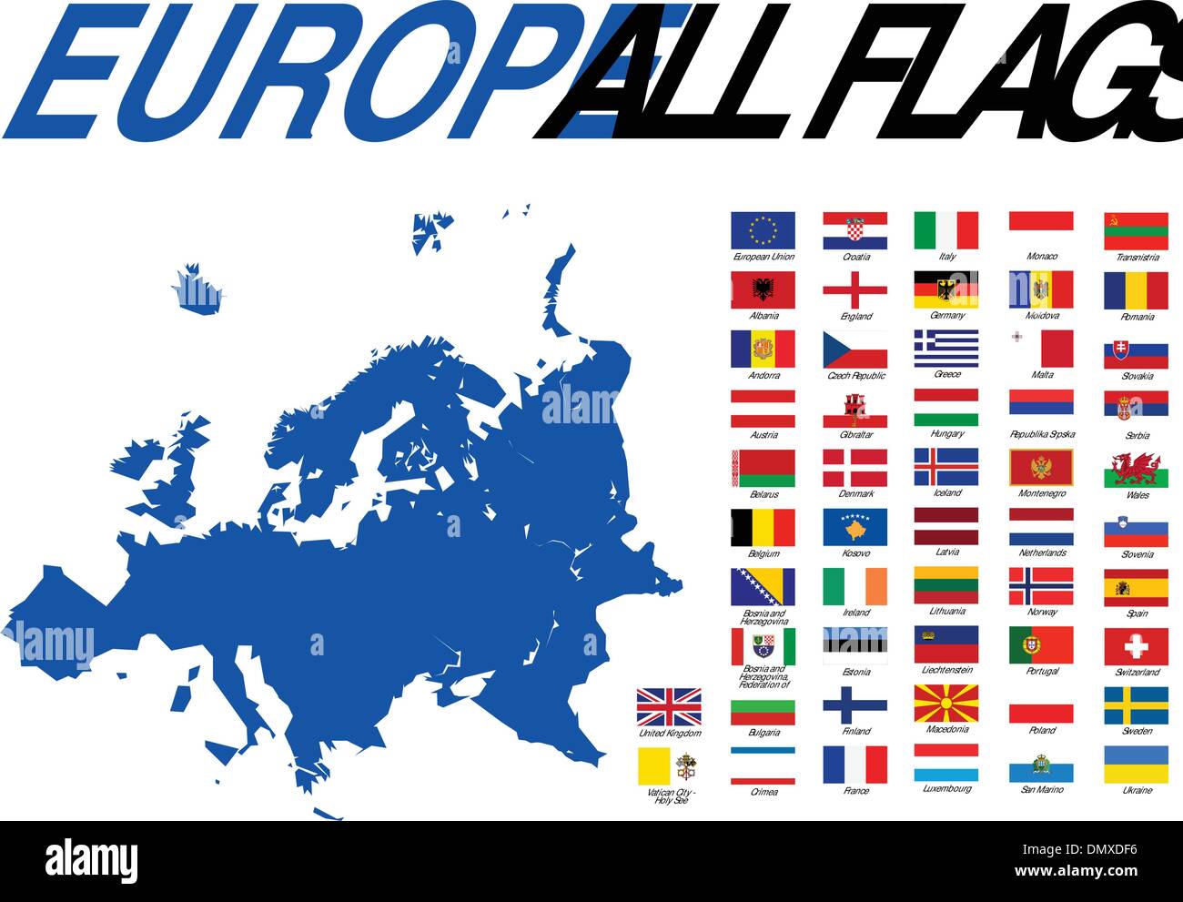 Flags of europe vector vectors Banque de photographies et d’images à