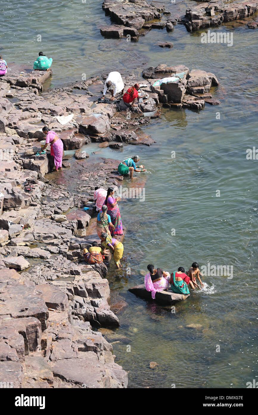 Le Madhya Pradesh Inde Omkareshwar Banque D'Images