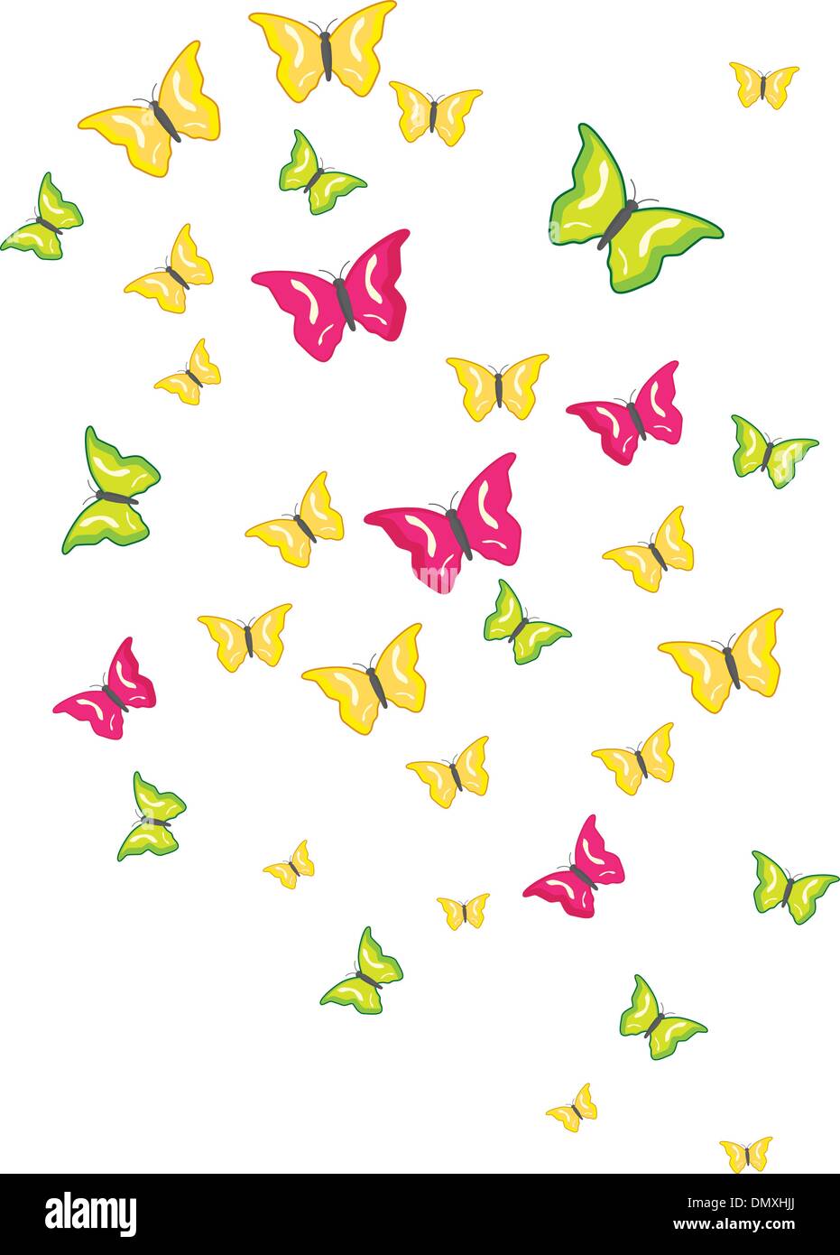 Essaim de papillons Illustration de Vecteur