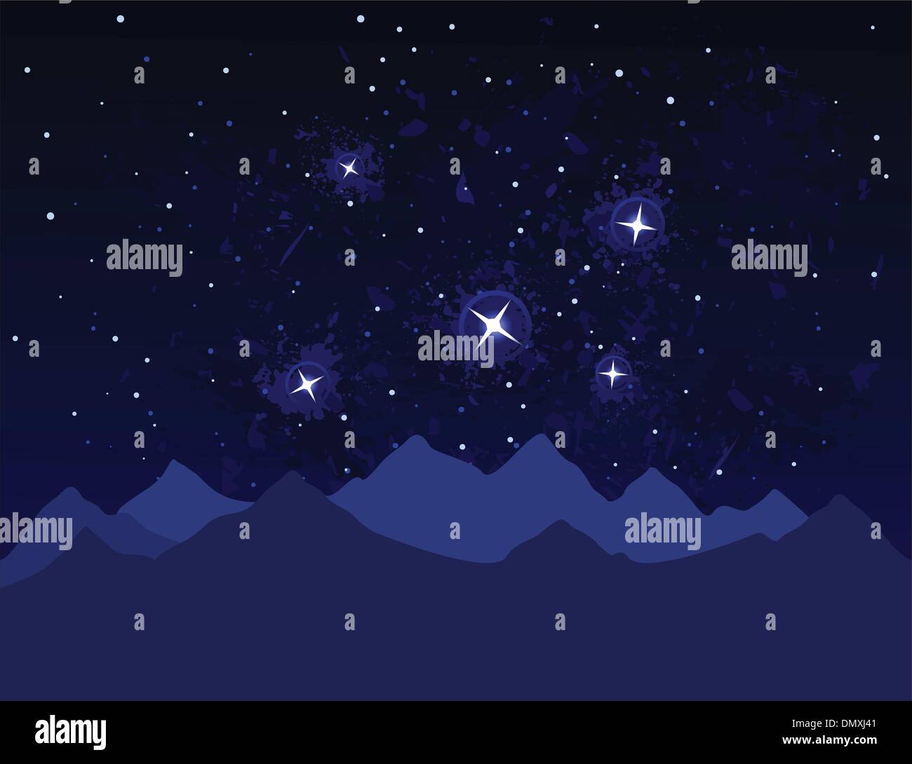 Nuit dans les montagnes Illustration de Vecteur