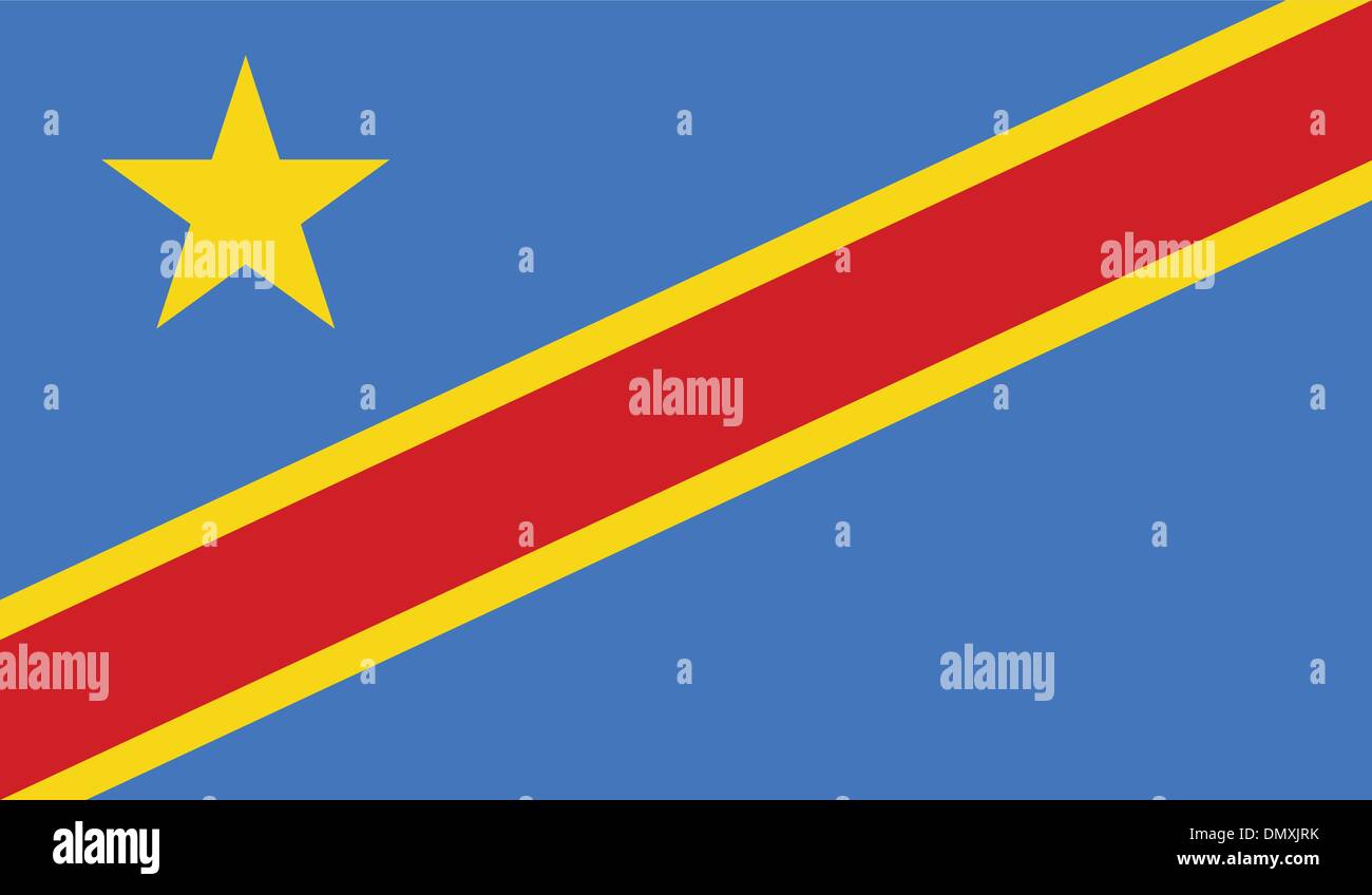 Congo, République démocratique du drapeau Illustration de Vecteur