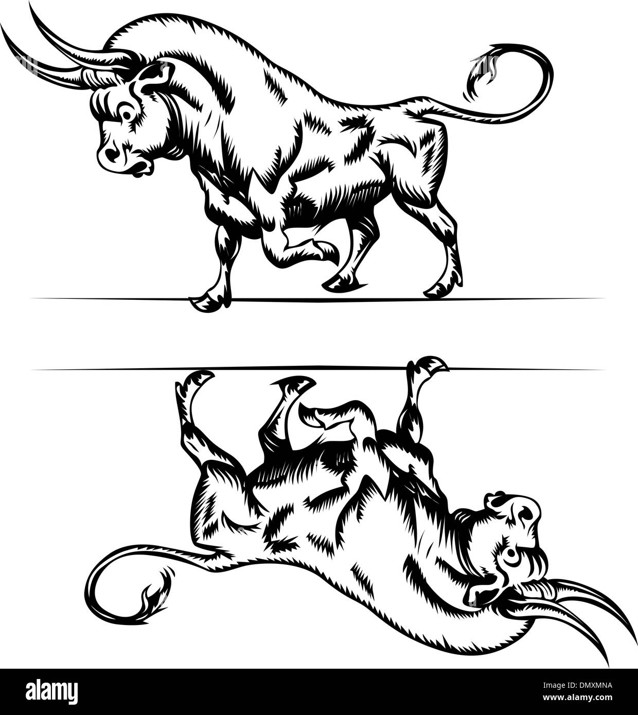 L'icône de gravure de bull Illustration de Vecteur