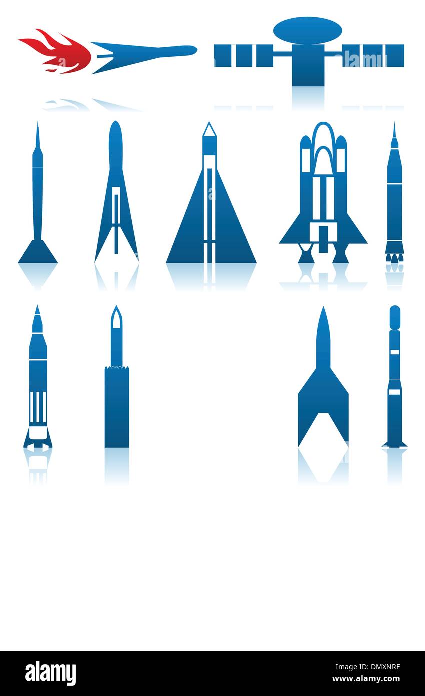 Icônes de roquettes Illustration de Vecteur