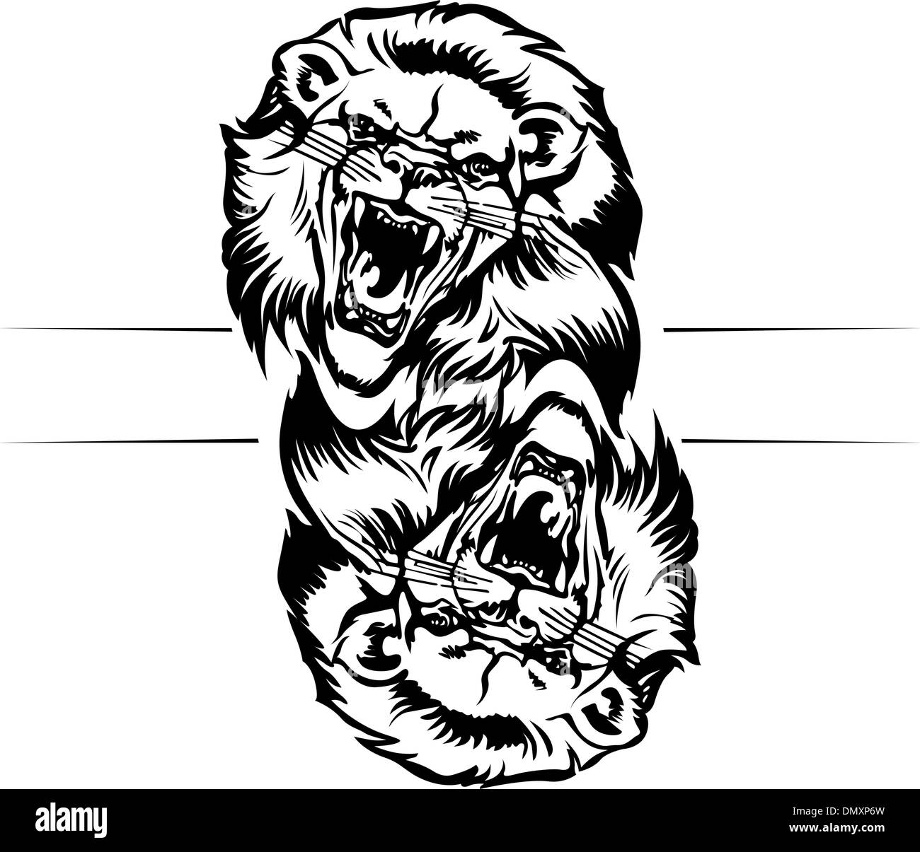 tête de Lion Illustration de Vecteur