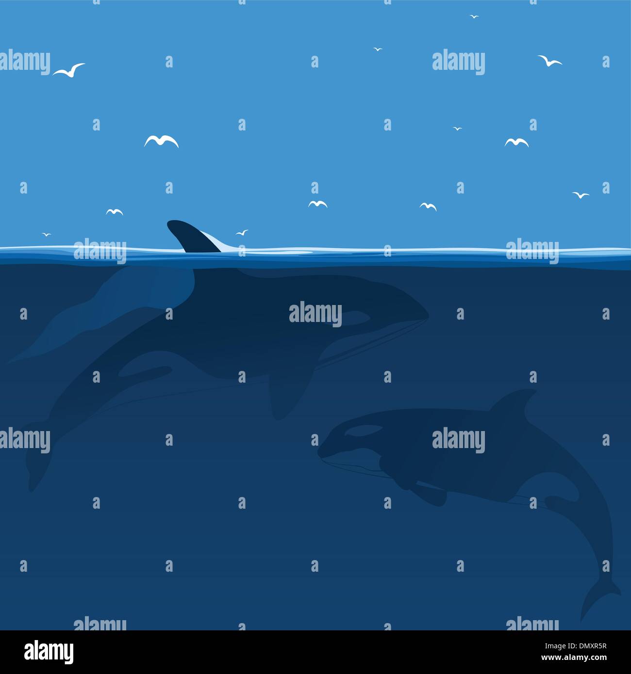 La chasse à la baleine Illustration de Vecteur