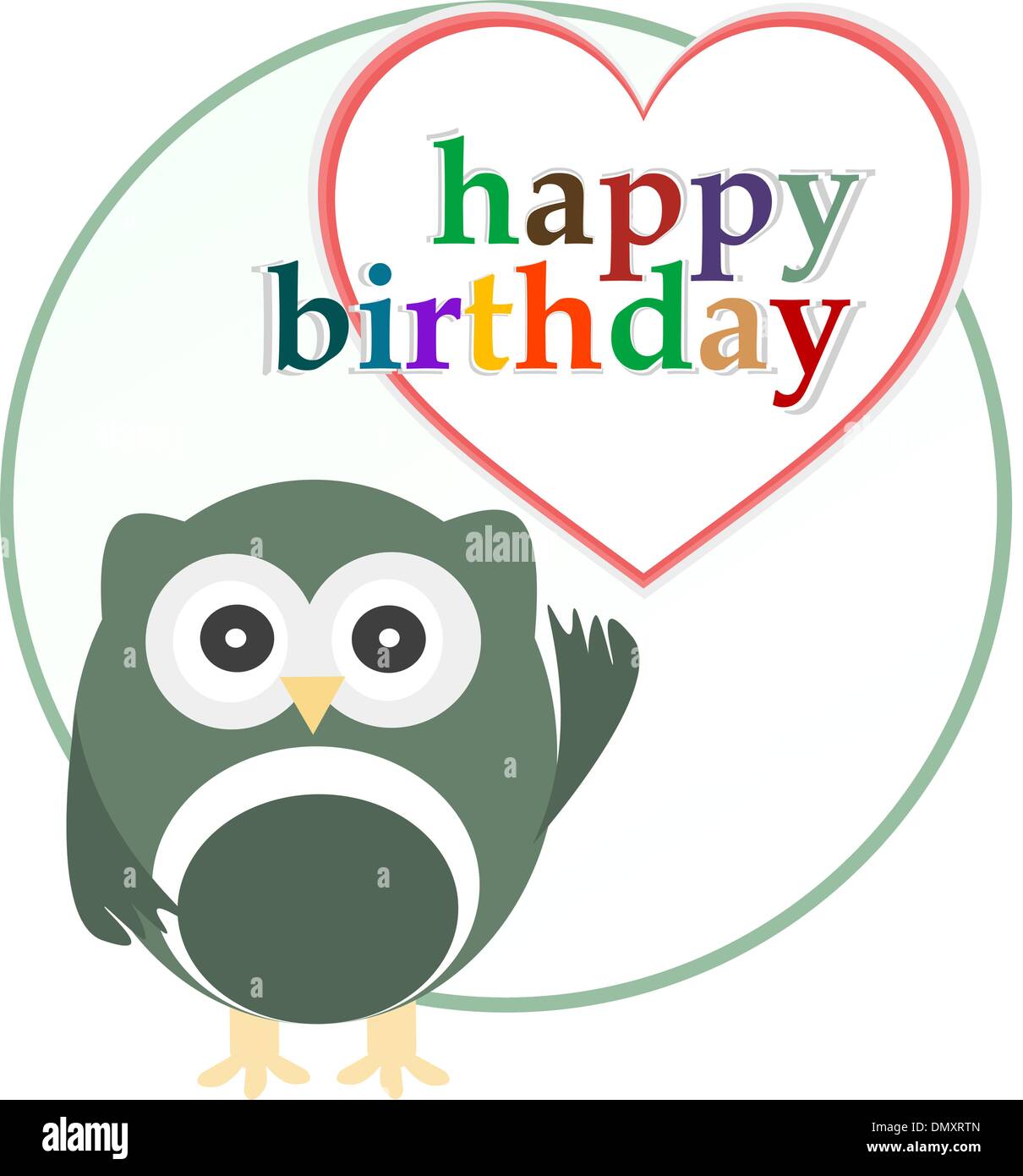 Joyeux Anniversaire Chouette Carte Cute Cartoon Vector Illustration Graphic Design Image Vectorielle Stock Alamy