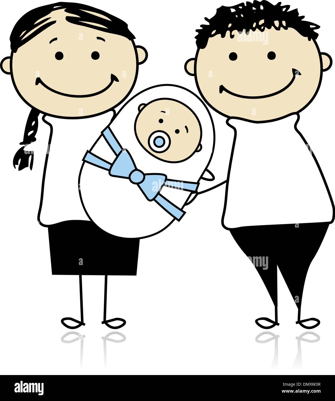 Heureux Parents Avec Bebe Nouveau Ne Image Vectorielle Stock Alamy