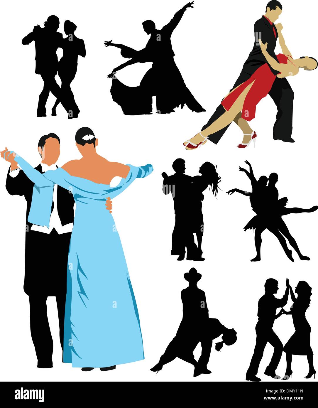 Danse pour les gens Silhouette design. Vector illustration Illustration de Vecteur