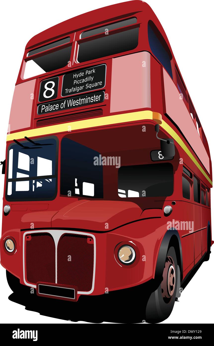 Double Decker bus rouges de Londres. Vector illustration Illustration de Vecteur